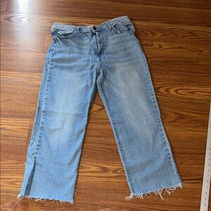 Show Me Your Mumu Denim Pants Women's Size 31 Blue Straight High Rise Distressed